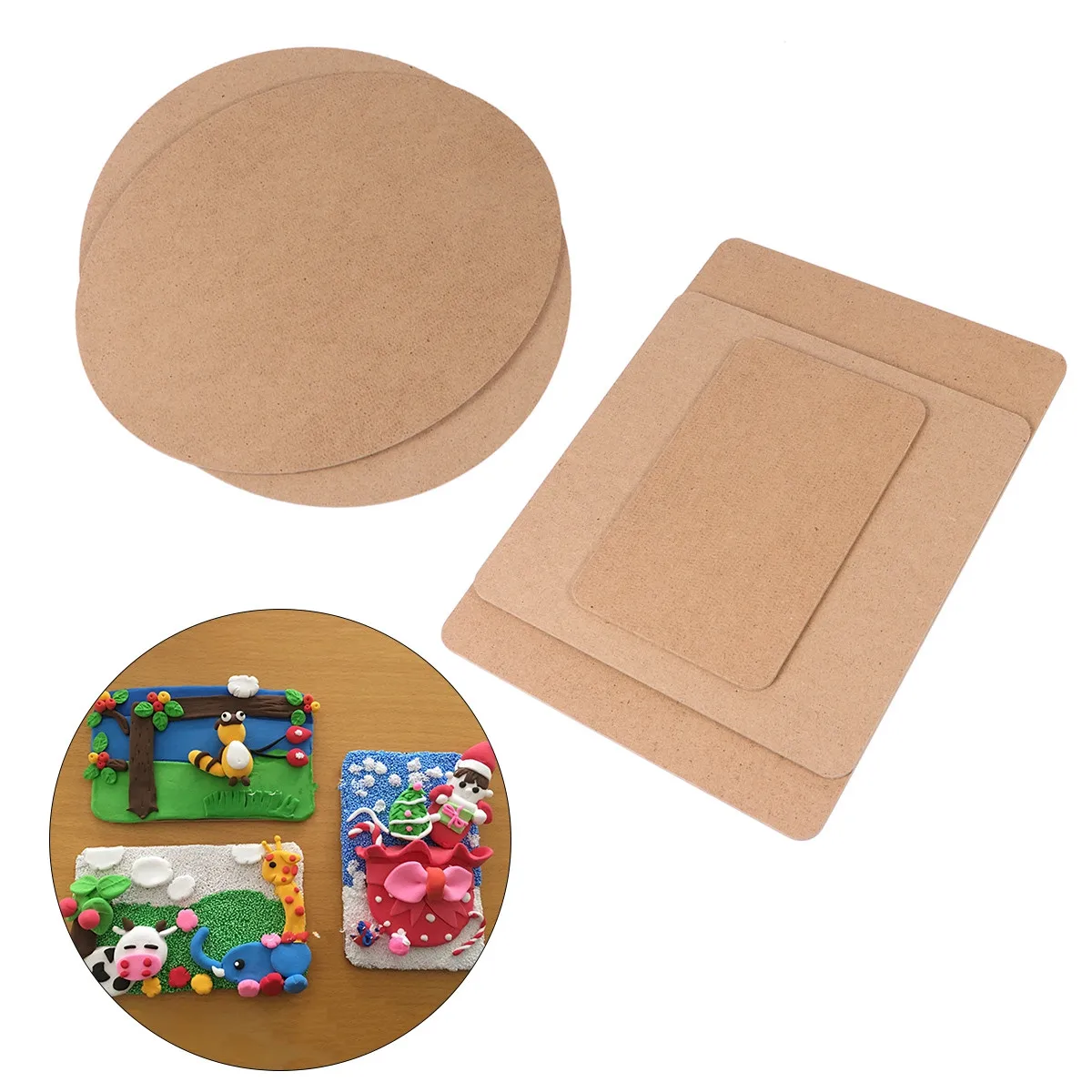 5Pcs Wooden Wooden Craft Boards For Toy Display Teacher Base Plate High Density Fine Smooth