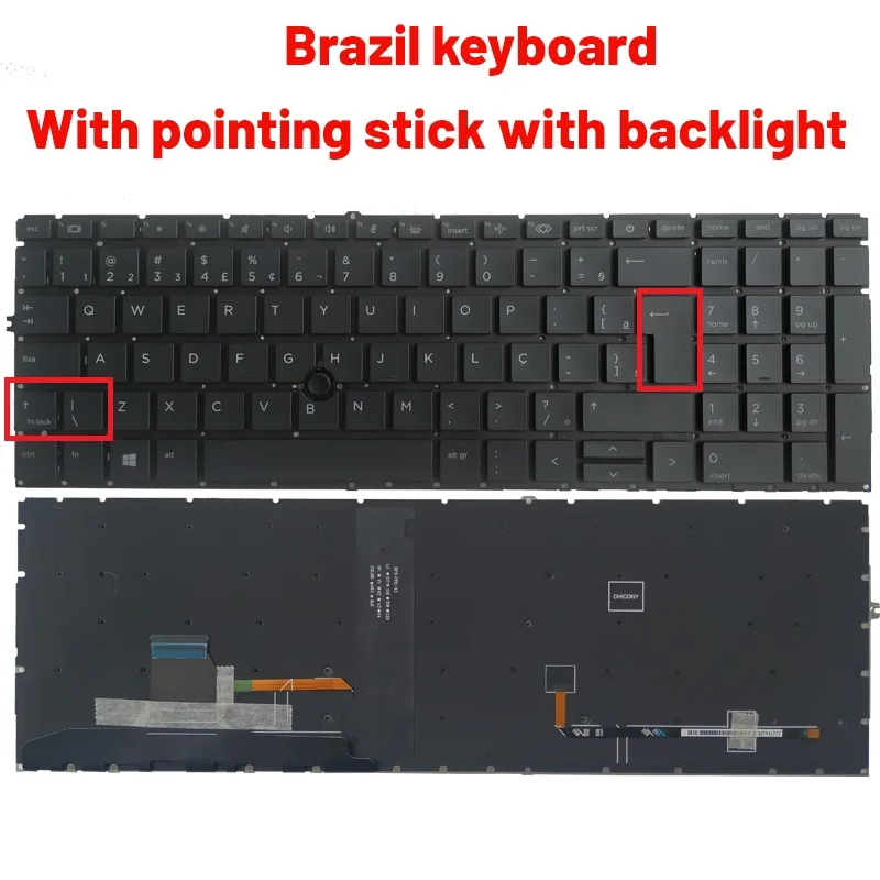 Imagem -03 - Teclado para Notebook hp Elitebook 850 g7 850 g8 855 g7 855 g8 us Brasil Noruega uk Turquia França Arábia Itália e Espanhol Novo