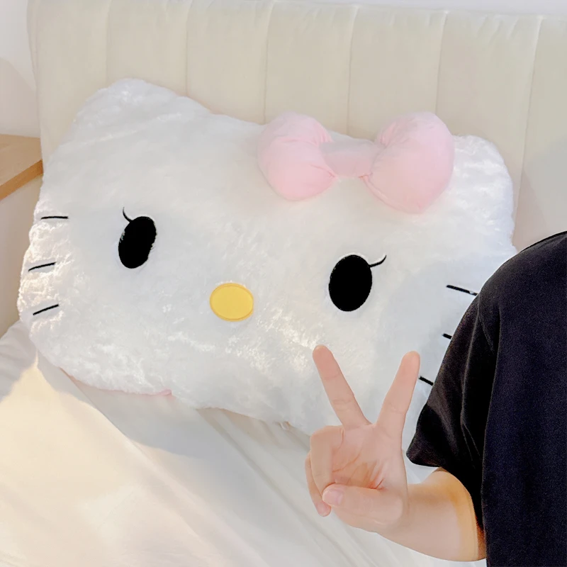 

Sanrio Cuddly Hello Kitty плюшевая игрушка мягкая белая подушка KT Cat для спальни, гостиной, домашнего декора, удобная подушка, рождественский подарок