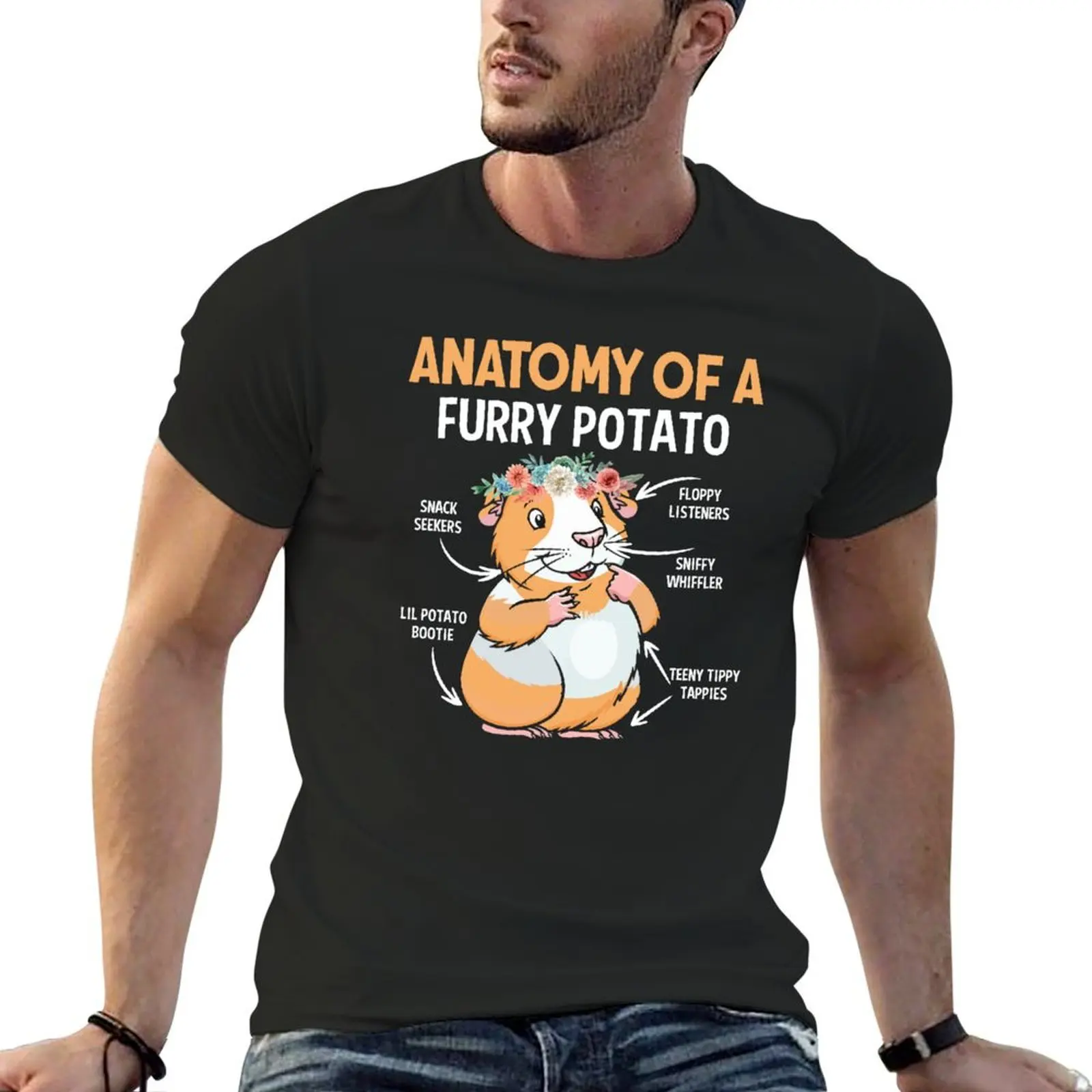 Funny Anatomy Of A Furry Potato Guinea Pig Lover Pet Hamster T-shirt cute clothes customs designer t shirt men