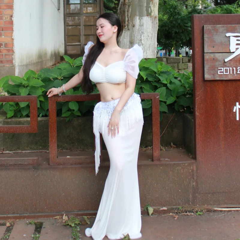 Nieuw buikdansvoorstellingkostuum voor dames, high-end sexy temperamentpak, professionele oefenoutfit voor volwassenen