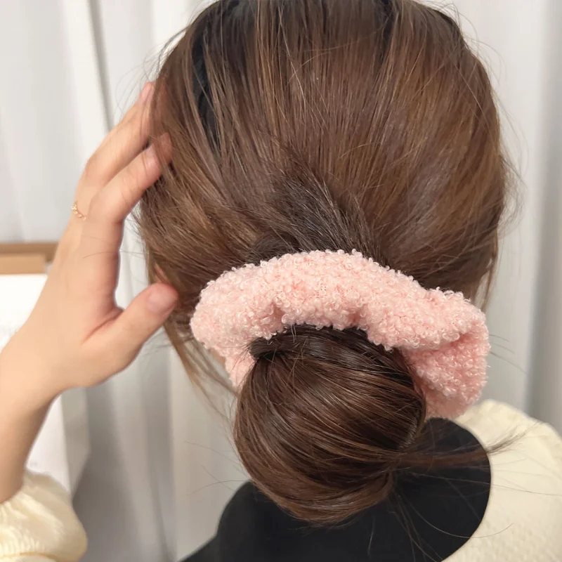 7PCS/Set Winter Velvet Plush Hair Scrunchies for Women Girls Elastic Hair Band Multicolor Rubber Band Hair Loop Hair Accessories