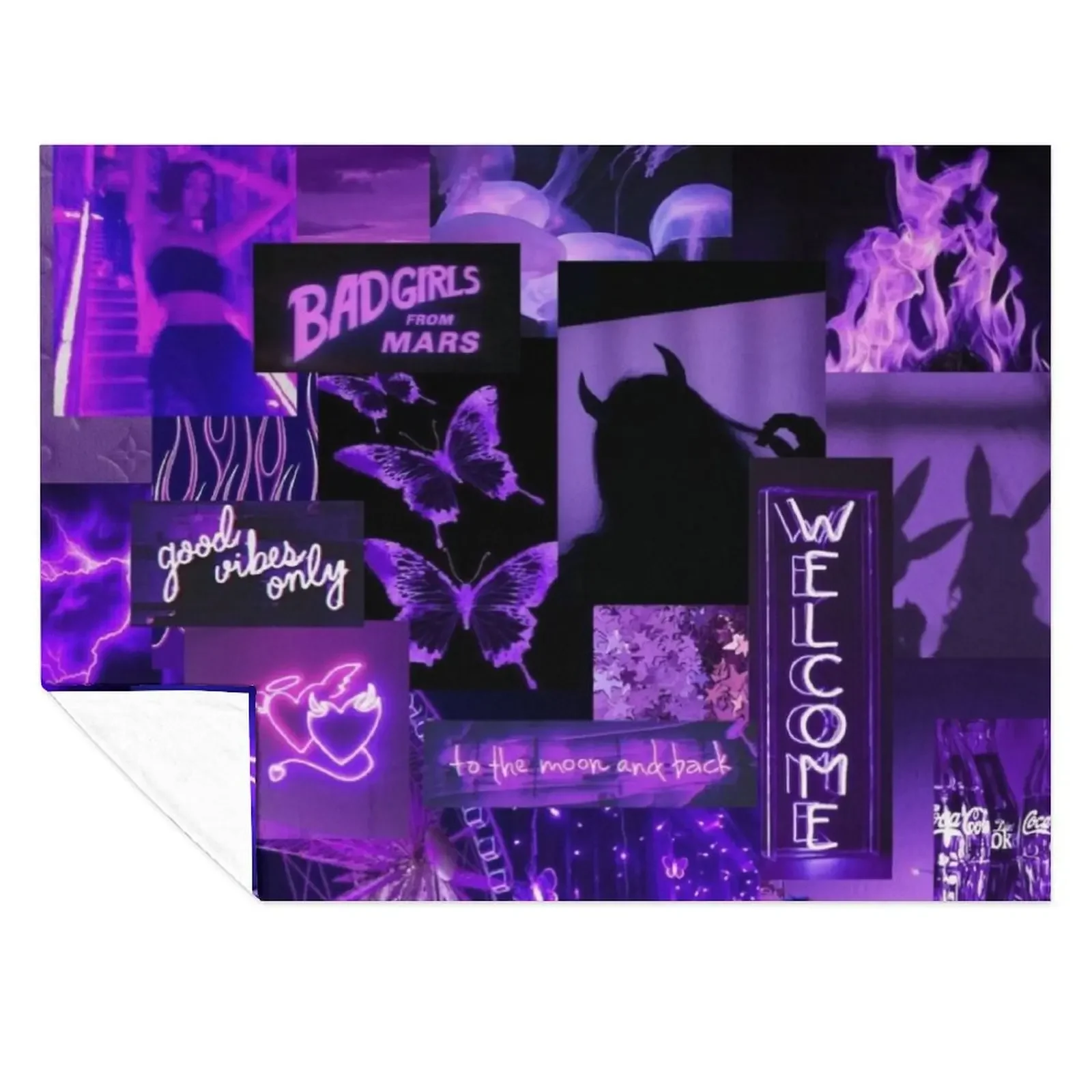 

DARK PURPLE girl aesthetic Throw Blanket Soft Plaid Winter beds Cute Plaid Warm Blankets