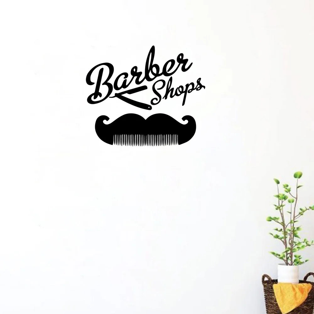 1 pc diy Barber Tools Wall Stickers new style barber shops Modern Fashion Wall Sticker For Kids Rooms Decoration Vinyl Mural