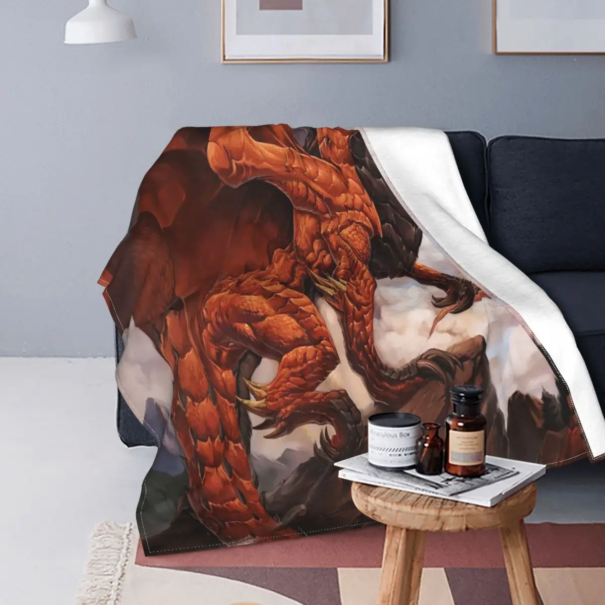 Daeron The Red Dragon Carlos Herrera Blankets Coral Fleece Plush Winter Fire-breathing Anime Soft Throw Blanket for Bedding Car