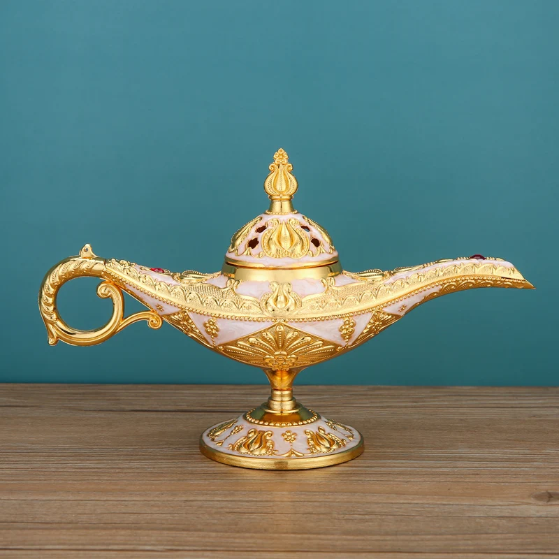 Magic Lamp Aromatherapy Burner Home Living Room Bedroom Study Sandalwood Burner Russian Retro Creative Incense Burner Light Luxu