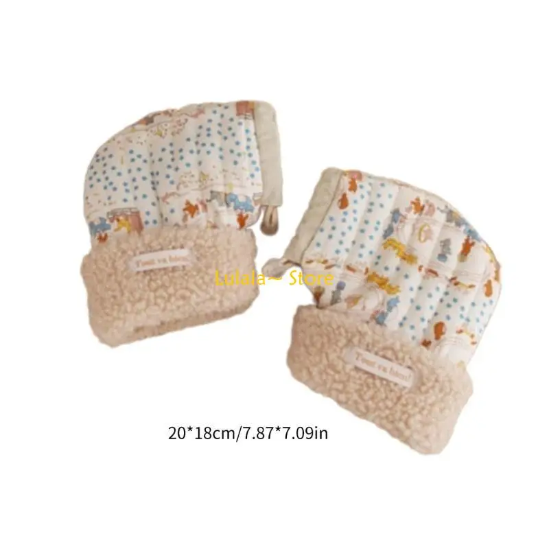 Y4QA Cartoon Kids Scooter Gloves Children's Balanced Vehicle Plush Mittens Daily Warm Hand Gloves Essential Winter Accessory