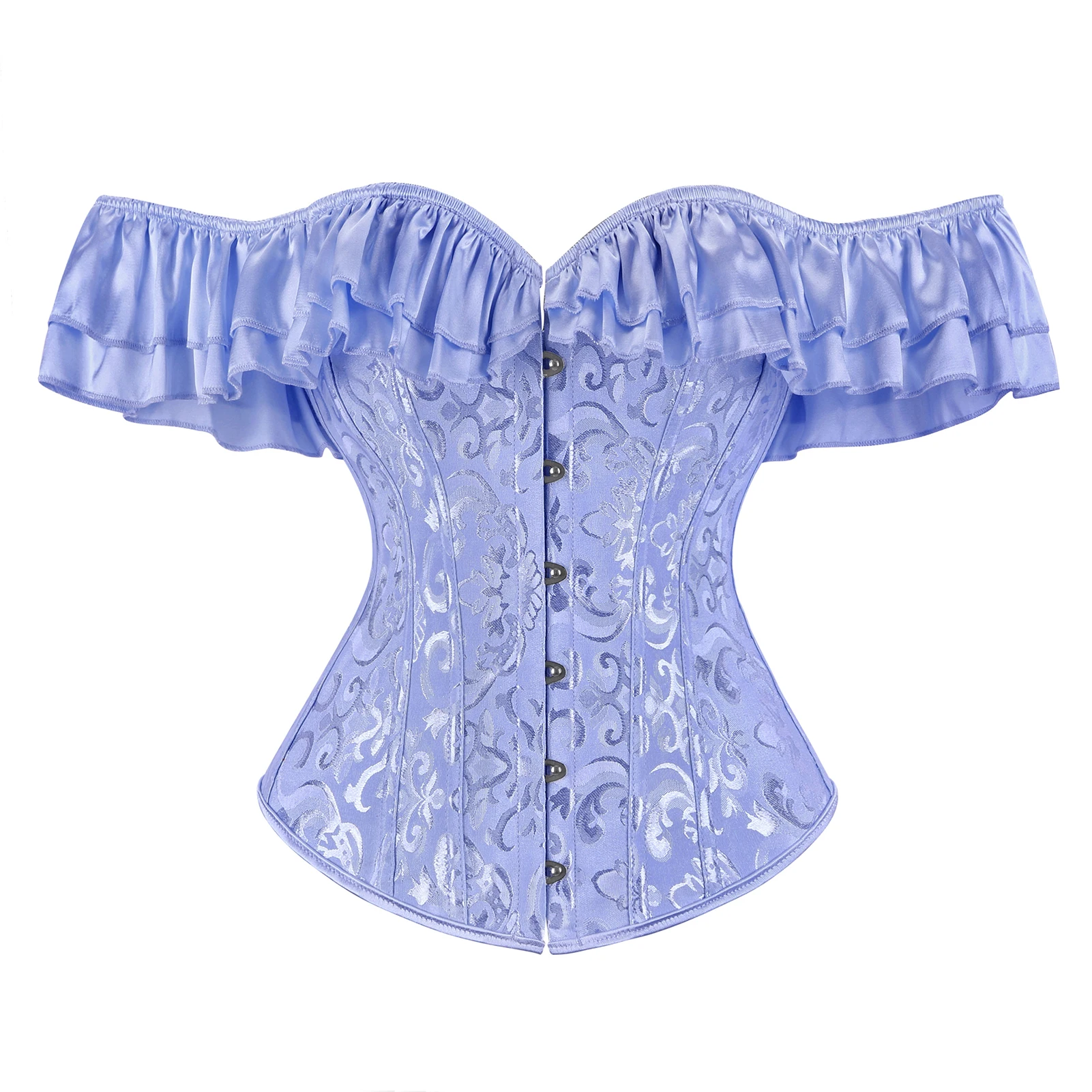 Women Sexy Corset Bustier Top Plus Size For Women Vintage Jacquard Floral Sleeves Cosplay Shapewear - view 5