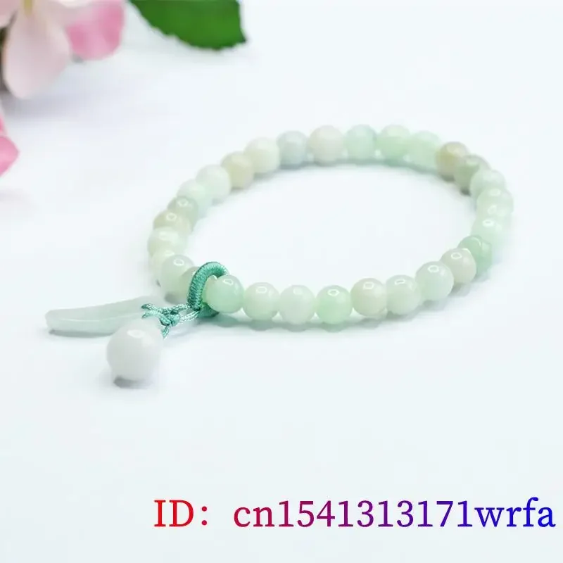 Pulseras de calabaza de Jade Birmano para mujer, brazaletes blancos, cuentas, amuleto de piedras preciosas naturales chinas, regalos reales, joyería Vintage de jadeíta