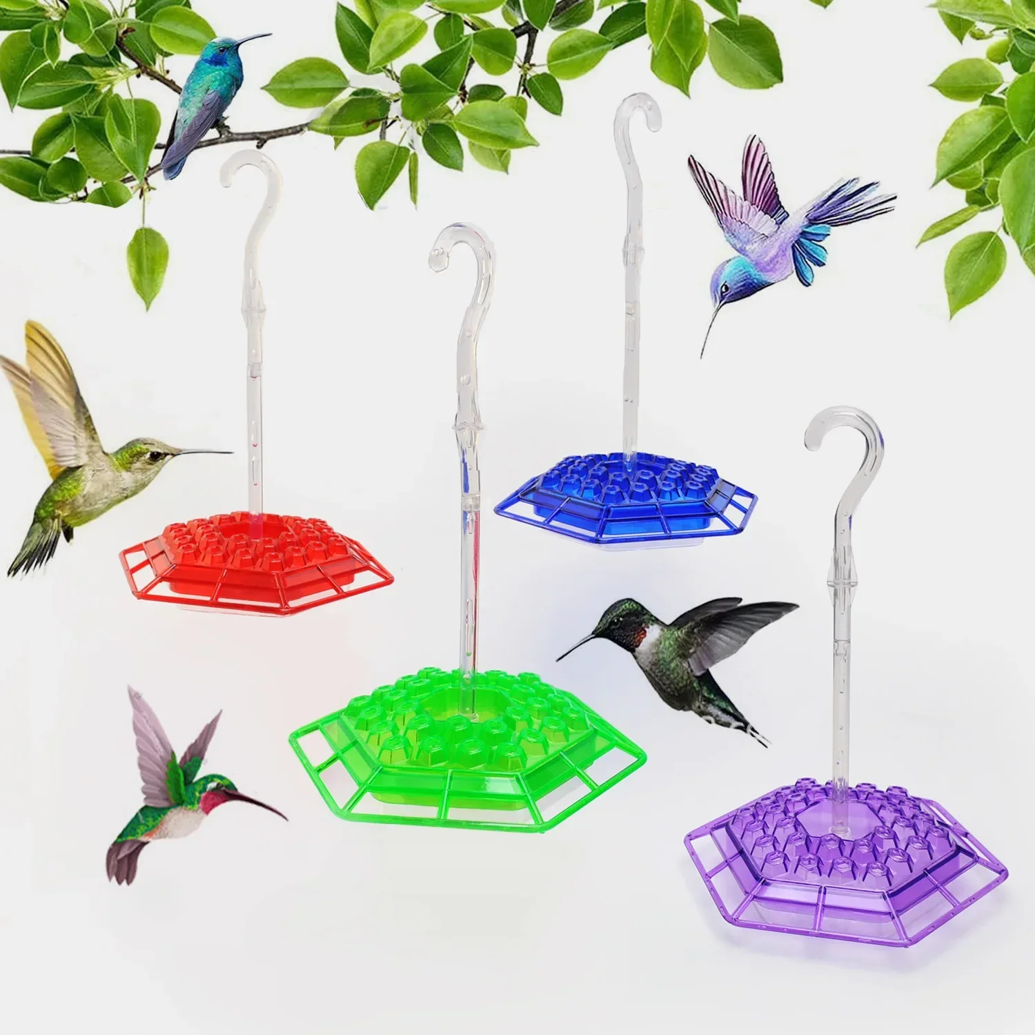 

Humming Bird Feeders for Outdoor Marys Wind Chime with Perch and Built-In Ant Moat Outdoors Bee Proof Feeder Pet Birds Supplies