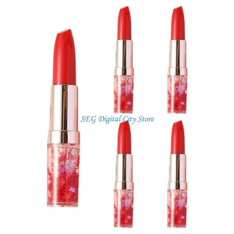 

U75B 5 Pcs Lipstick Highlighter Pen Drawing Pen Highlighter Marker Highlighters Set Stationery Supplies Fluorescent Pen