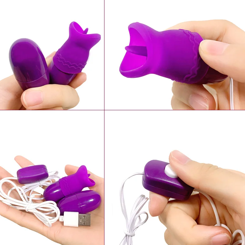 Female Masturbator Tongue Licking Vibrator USB Vibrating Egg G-Spot Vagina Massage Clitoris Stimulator Sex Toys For Women Shop