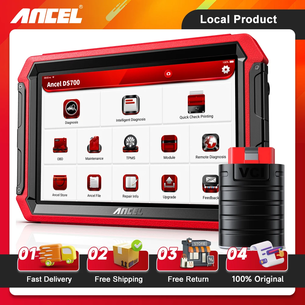 ANCEL DS700 OBD2 Diagnostic Tools Full System Bi-Directional Control ABS D-P-F Injector TPMS Professional Automotive Scanner