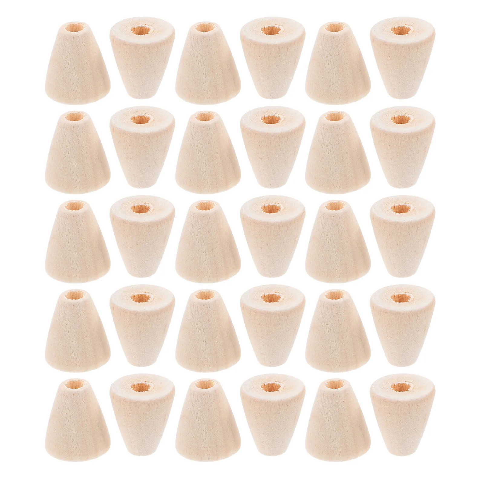 

100Pcs Cone Shape Wooden Beads DIY Craft Kit for Children Creative Development Safe Smooth Finish Beads for Bracelet Making At