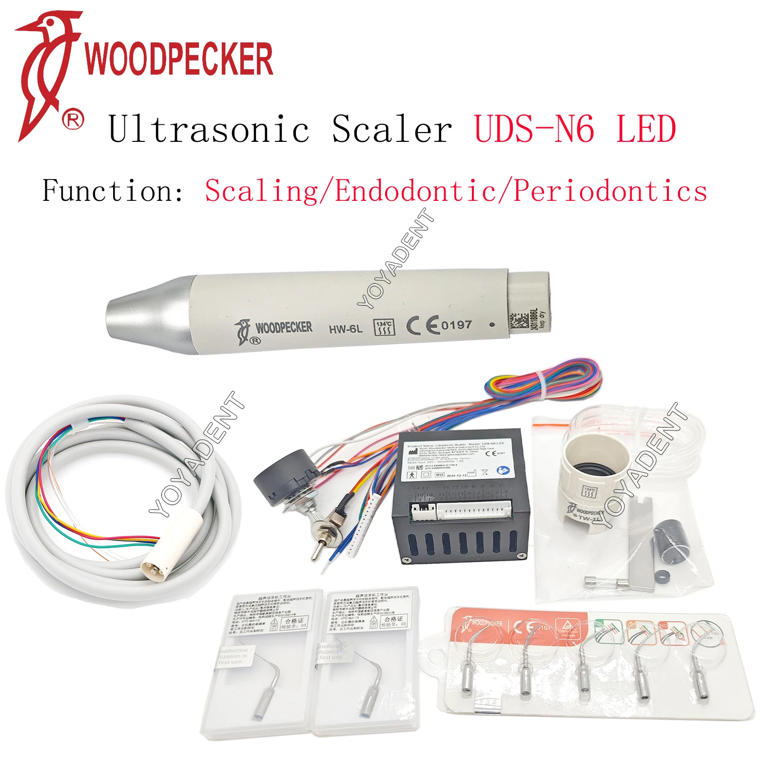 

Стоматологический ультразвуковой скалер Woodpecker UDS-N6 LED HW-6L, наконечник для скалера, масштабирование/Endo/Perio Fit, столы для обработки стоматологических стульев
