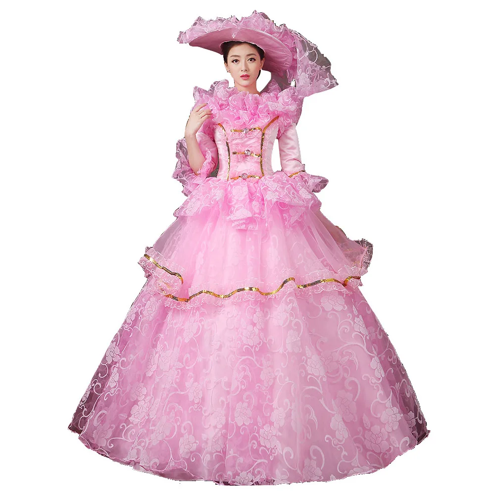 Medieval Victorian Retro Princess Cosplay Costume For Women Halloween Court Royal Gothic Elegant Vampire Bride Swing Dress