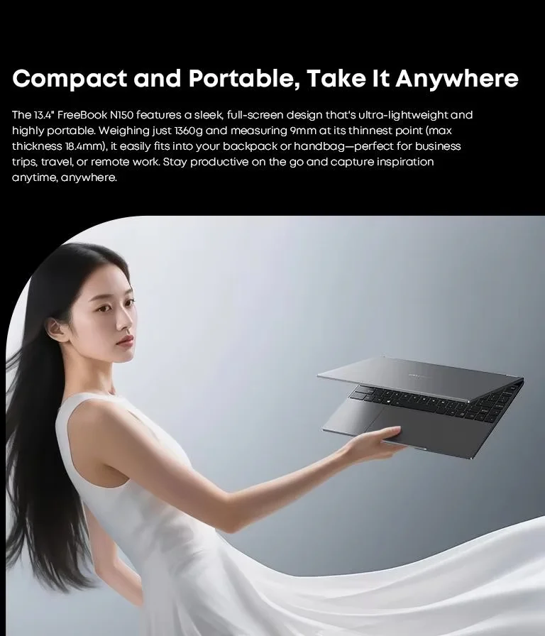 CHUWI FreeBook Laptop 2 in 1 13,5'' Intel N150 (fino a 3,6 GHz) 16 GB LPDDR5 RAM 512 GB SSD FHD 2520x1680 WiFi 6 BT5.2 Windows 11