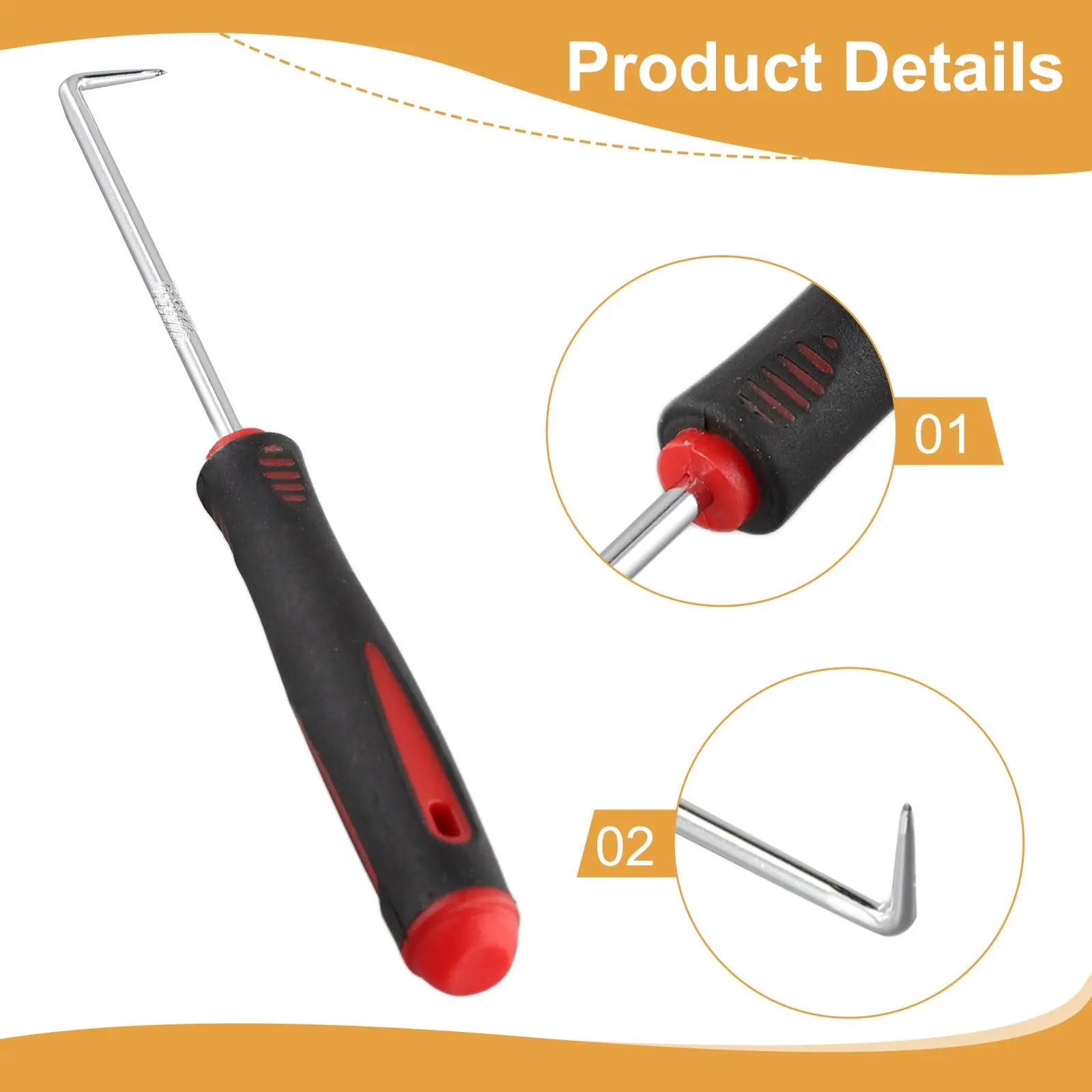 Replacement Pick & Hook Tool 1 PCS 45/90/135/Straight Hard-grip Plastic Handle Hardened Steel Shafts Steel & Plastic Engineer