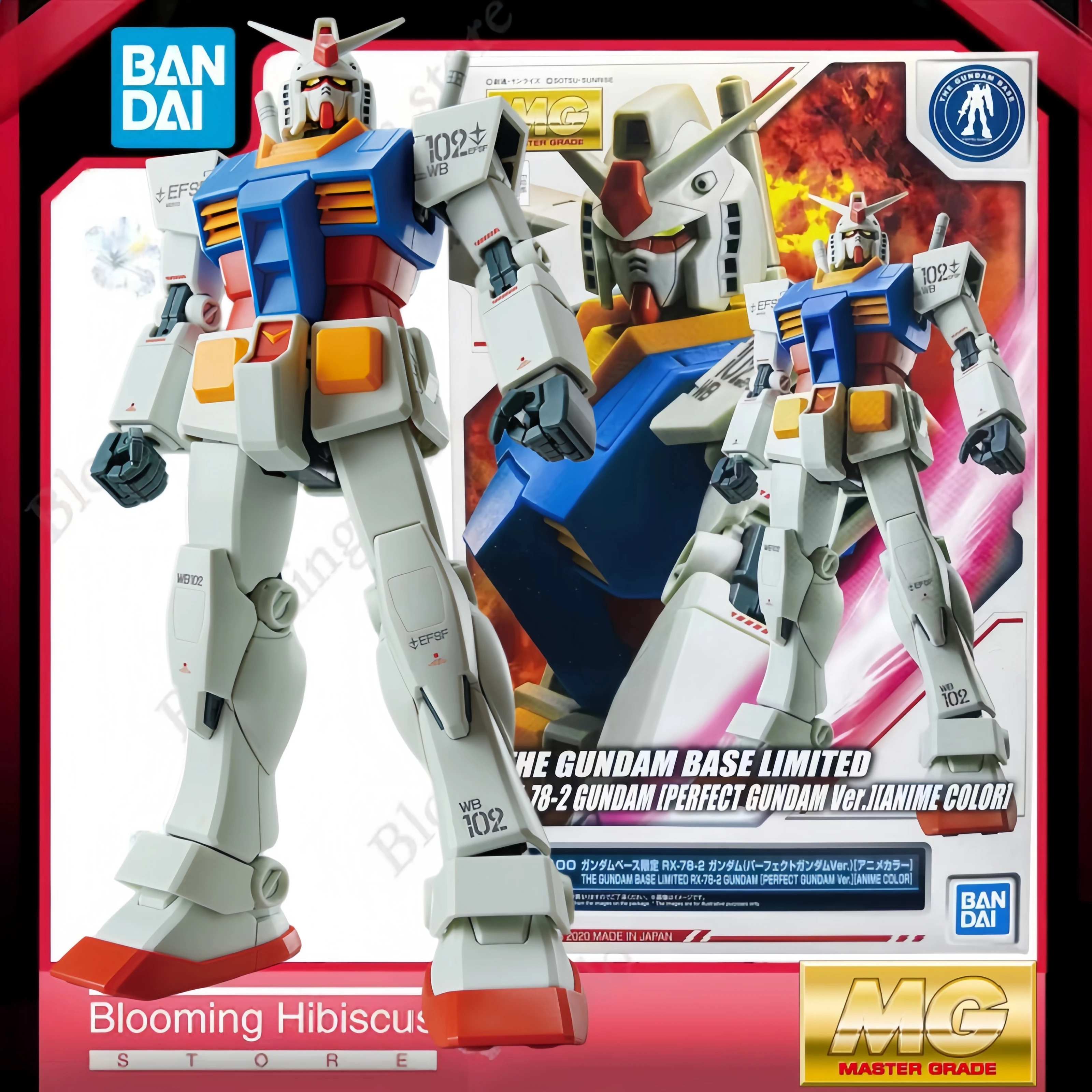 

Bandai MG 1/100 RX-78-2 Gundam The Gundam Base Limited Perfect Gundam Ver. Anime Color Gunpla Assembly Model Kit Action Figure