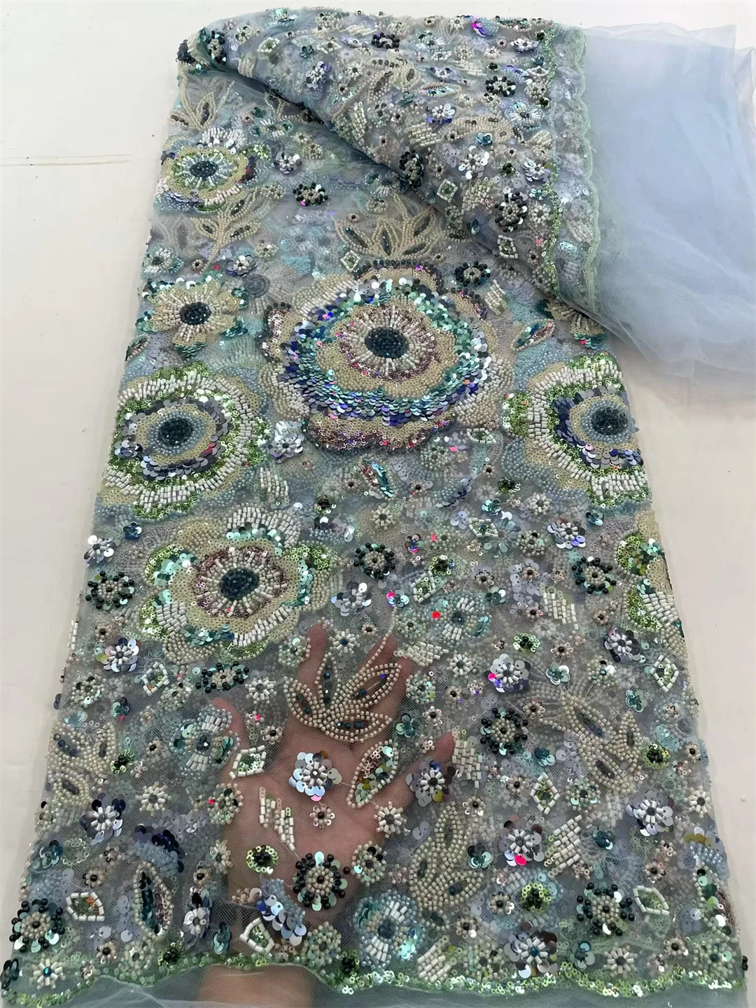 Embroidery Net Dress - Hoogwaardige geborduurde Franse tule kant met
