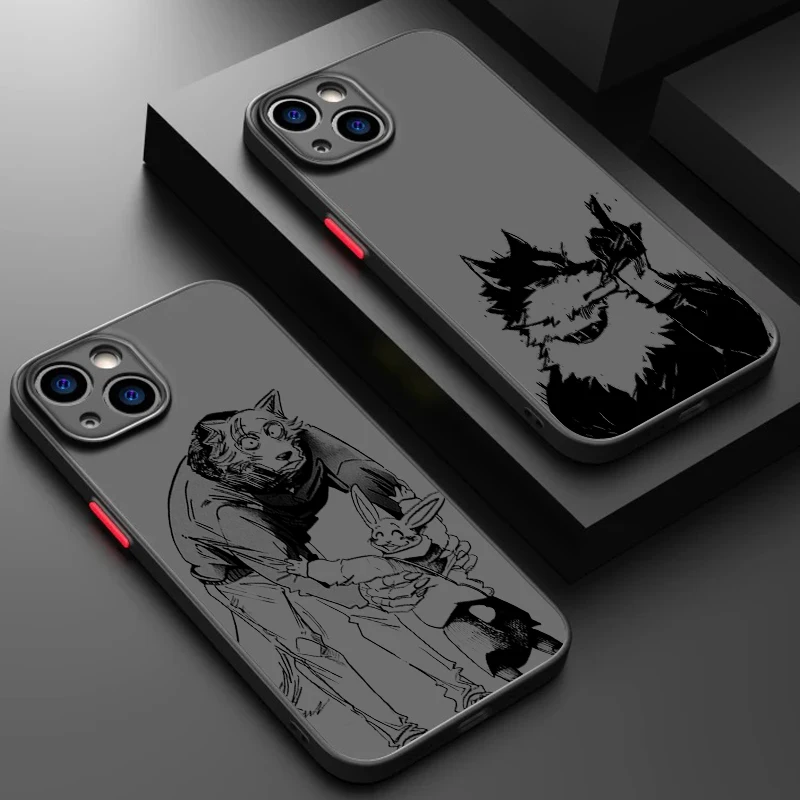 Anime Cartoon Beastars Cute Frosted Translucent For Apple iPhone 15 14 13 12 11 XS XR X 8 7 SE Pro Max Plus Mini Funda