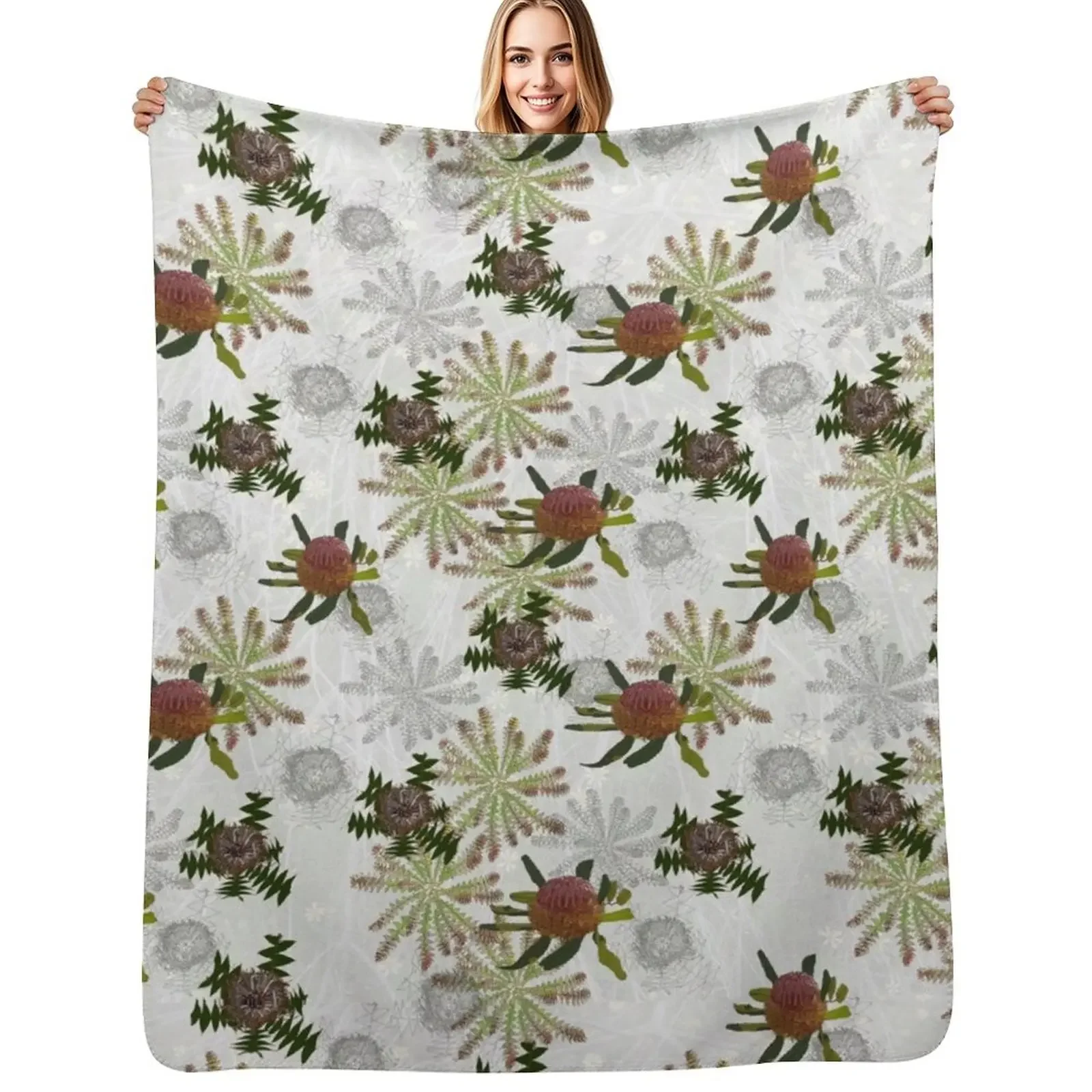 

Mixed Banksia Fabric Design for large items Throw Blanket Kid'S christmas decoration christmas gifts Decorative Beds Blanket