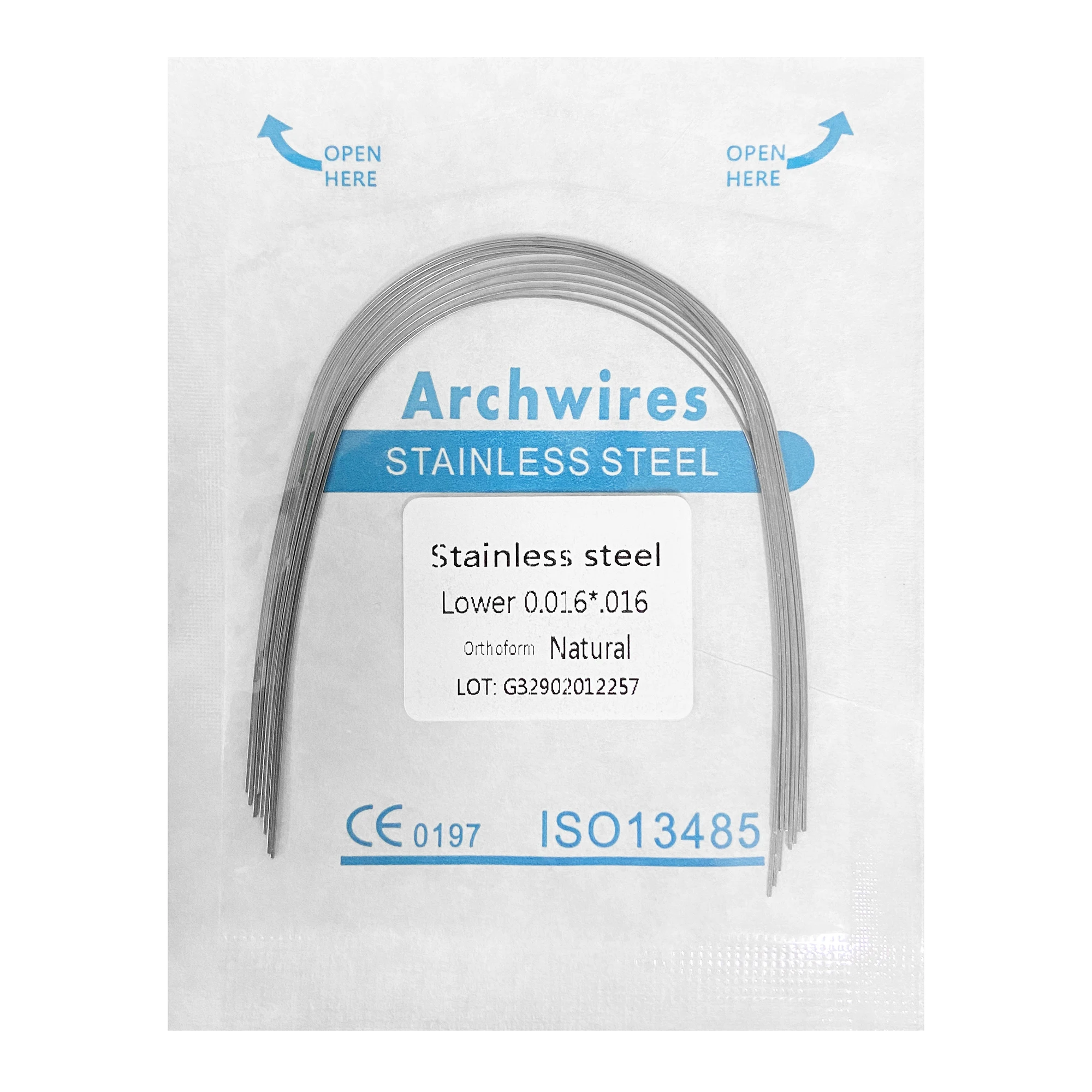 10PCS Dental Orthodontic Stainless Steel Archwires Round/Rectangular Arch Wire Natural Form Super Elastic From Dentist Materials