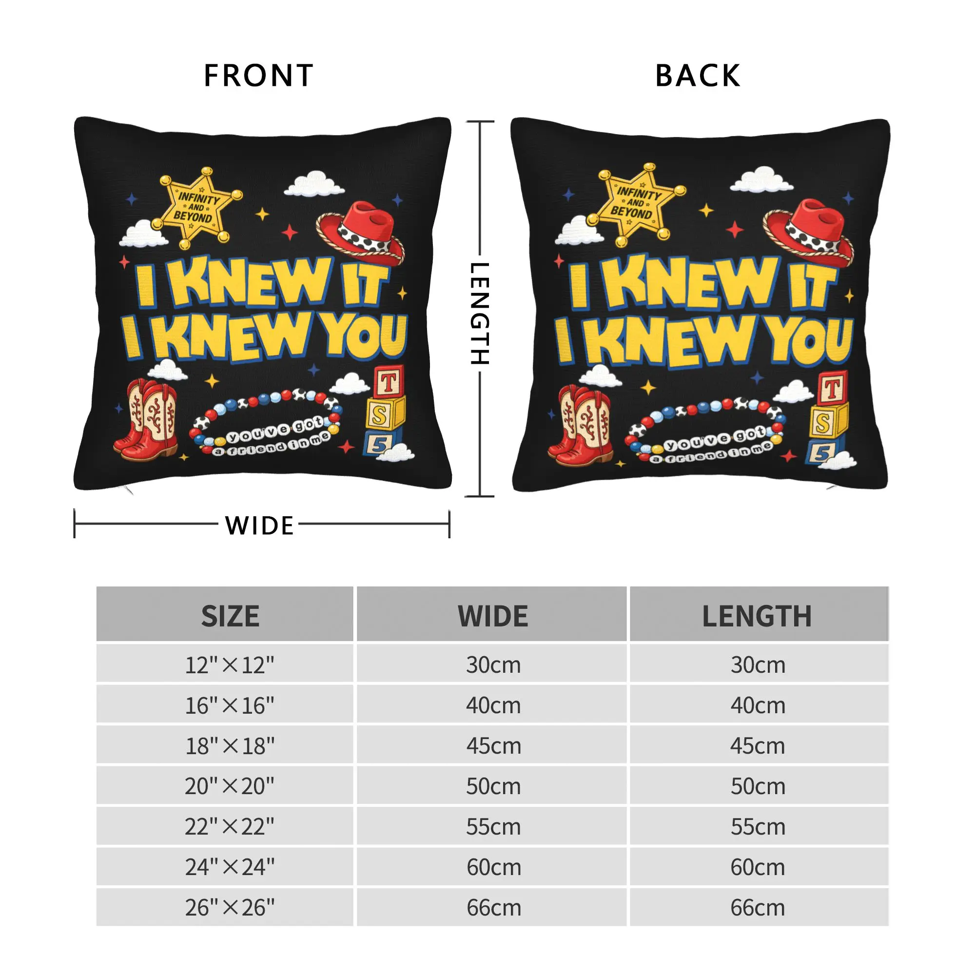 I Knew It I Knew You Western Bestie Square Pillow Case TS5 Cushion Covers Zippered Decor Throw Pillow Case Cover for Home