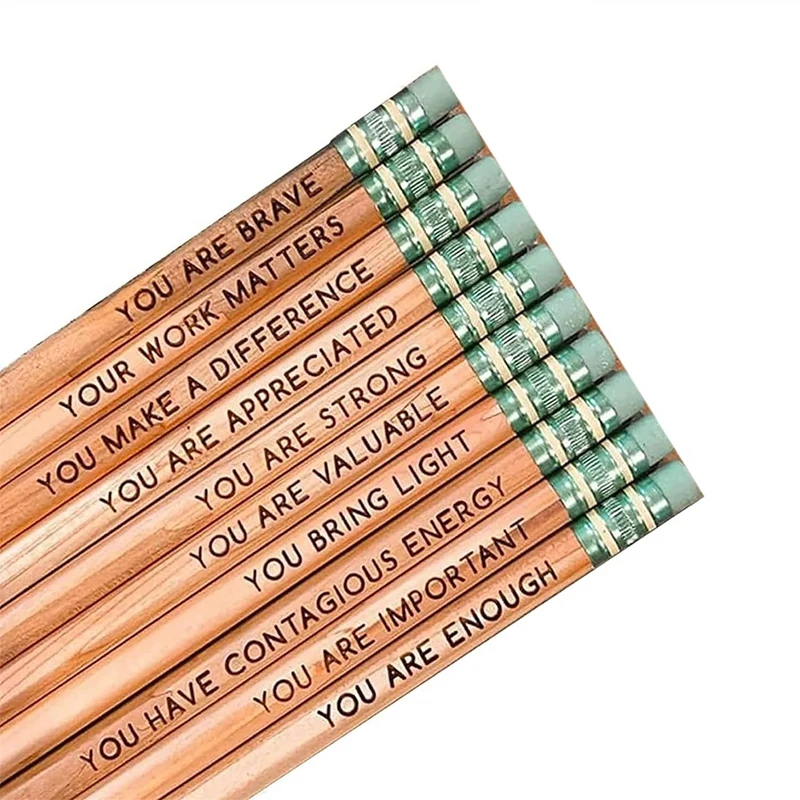 Affirmation Pencil Set 2023 New Inspirational Pencils With Motivational Sayings Wooden Motivational Pencils