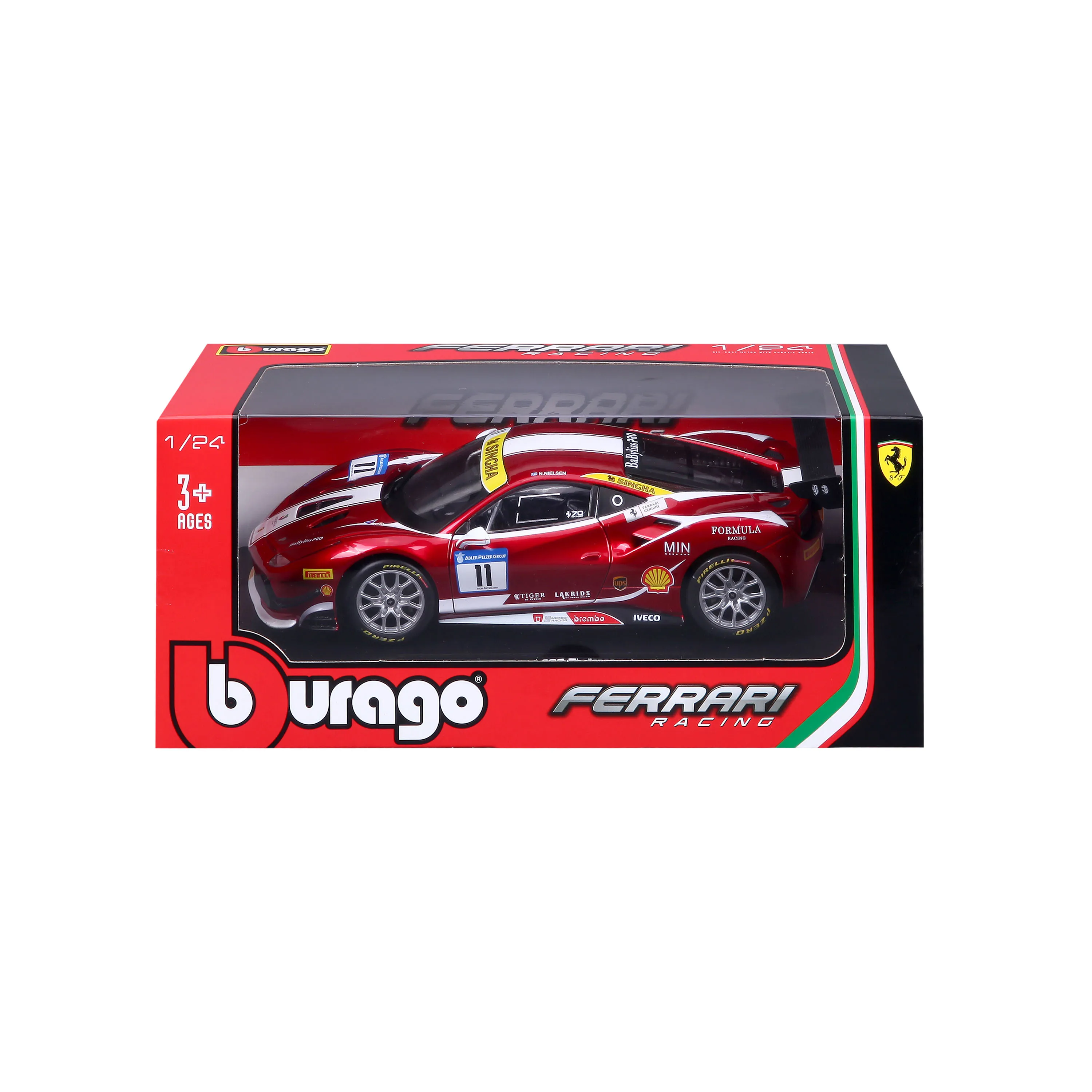 Bburago 1:24  Ferrari 2017 488 CHALLENGE FORMULA RACING Alloy Luxury Vehicle Diecast Cars Model Toy Collection Gift