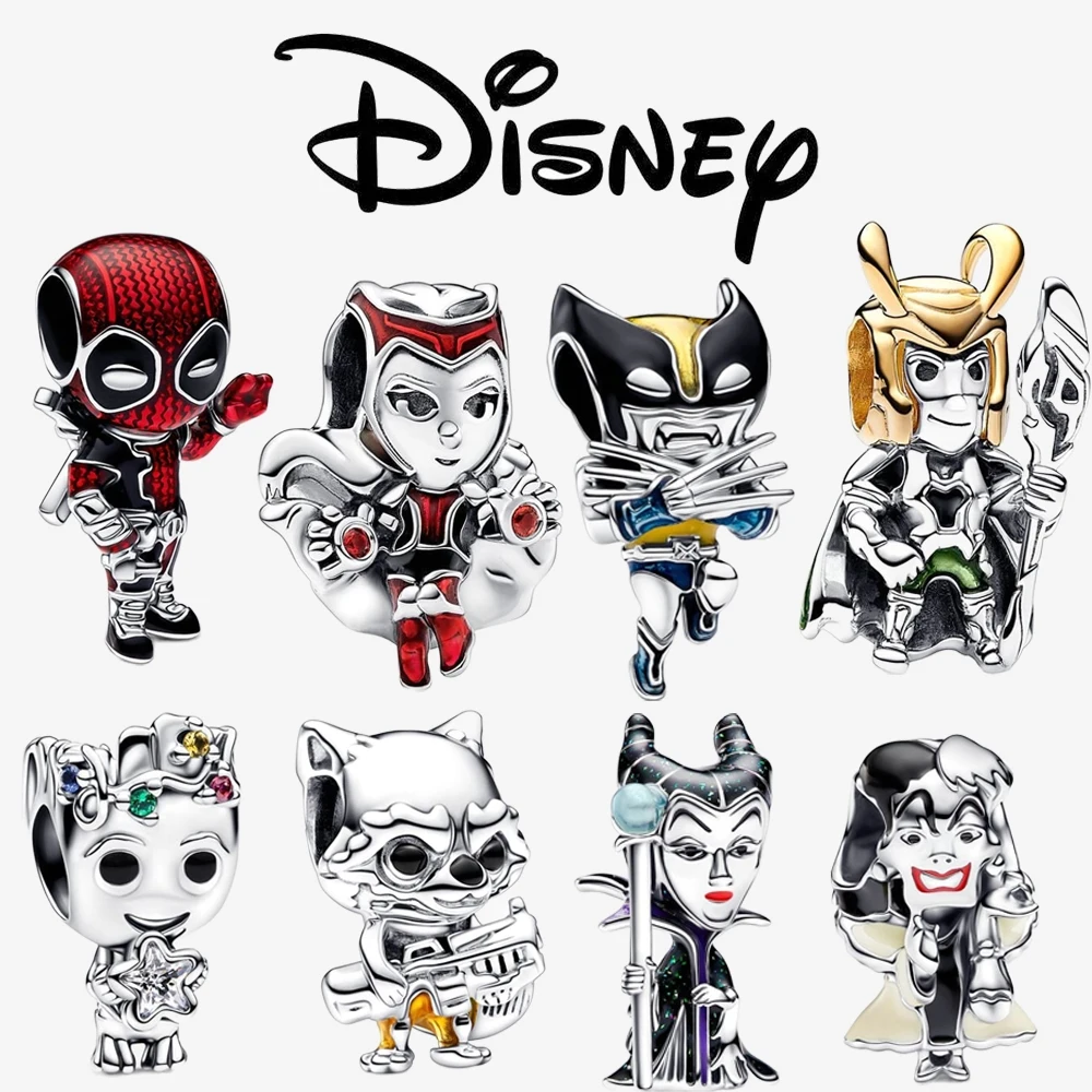 ديزني غرزة ميني دامبو ديدبول 925 فضة استرخى دلايات 925 بلاتا صالح الأصلي خرز سوار مجوهرات هدية لتقوم بها بنفسك #5