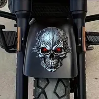 3D Metal Skull Decal with Red Glowing Eyes Durable PVC Sticker for Cars Motorcycles Bicycles Self-Adhesive Vinyl Decal for Rear