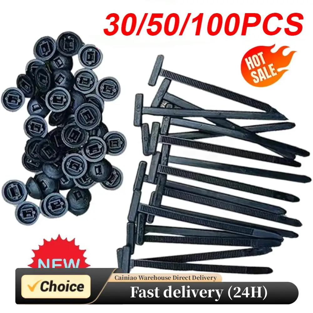 Nylon Universal Cable Tie Buckle-Heavy Duty Zip Ties Holder with Pin & Button Design Plastic Cable Ties Tool Fasteners Car Body