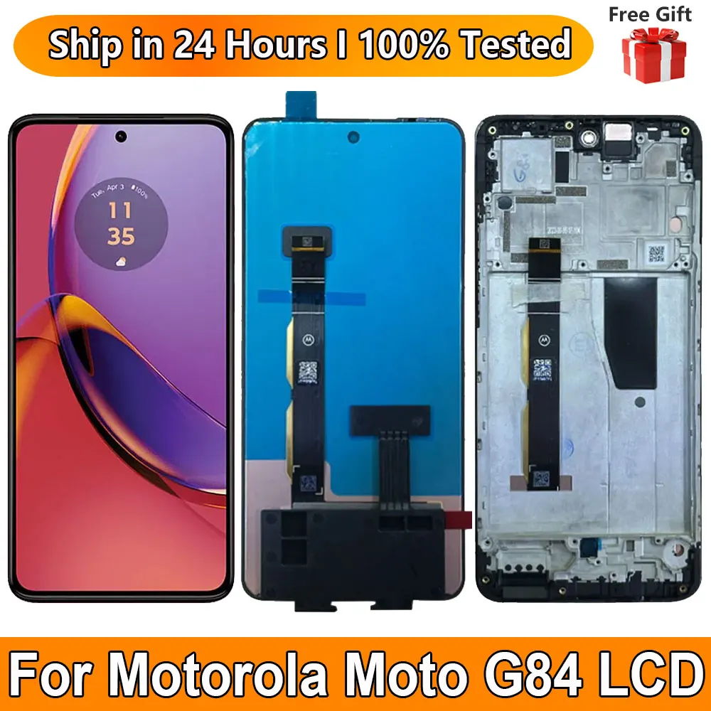 6.5“ For Motorola Moto G84 XT2347 LCD Display With Frame Touch Pantalla Digitizer Assembly Screen Replacement For Moto G84 LCD