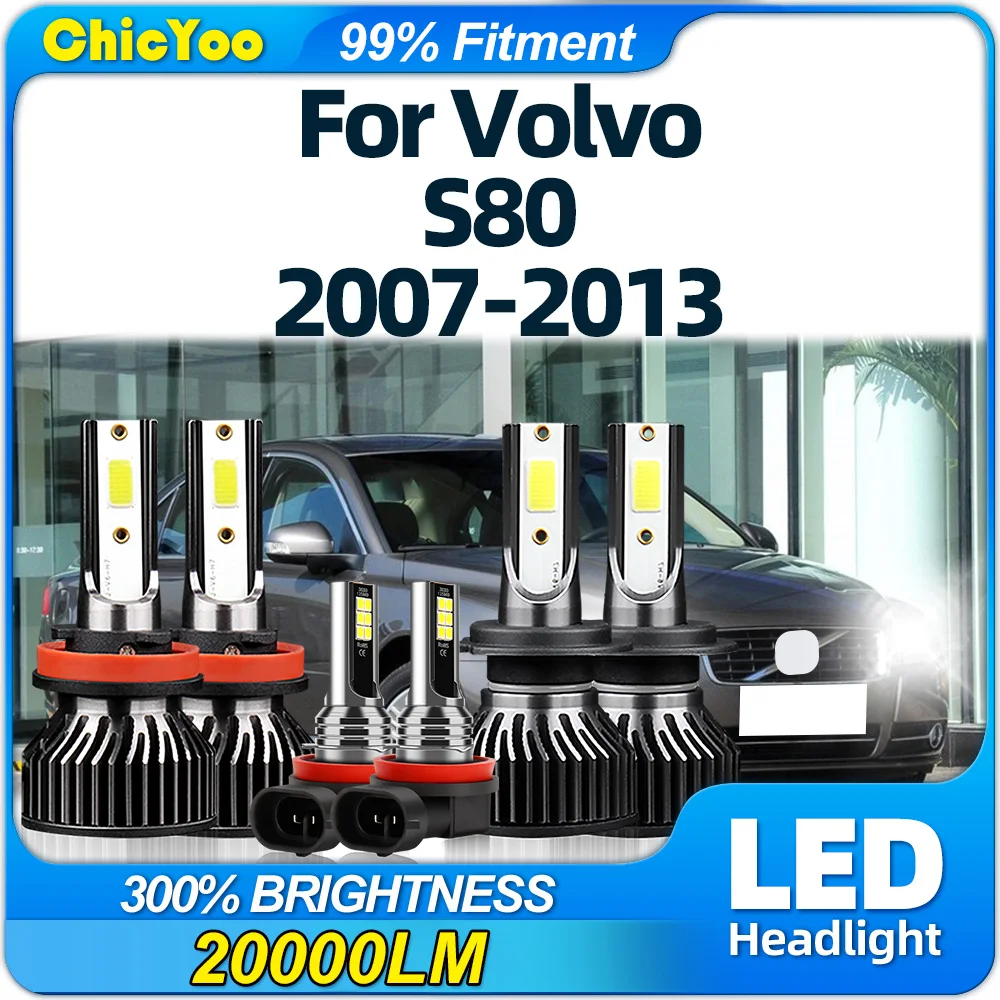 

Лампы Canbus для автомобильных передних фар, 6000 лм, Сверхъяркие автомобильные лампы 12 В 2007 K для Volvo S80 2008 2009 2010 2011 2012 2013