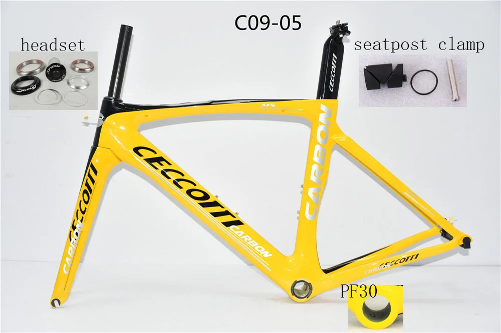 

Модель Ceccotti RF09 T1000, полностью карбоновая рама 700C, велосипедная рама с V-образным тормозом, максимальные шины, рама шоссейного велосипеда 28 мм