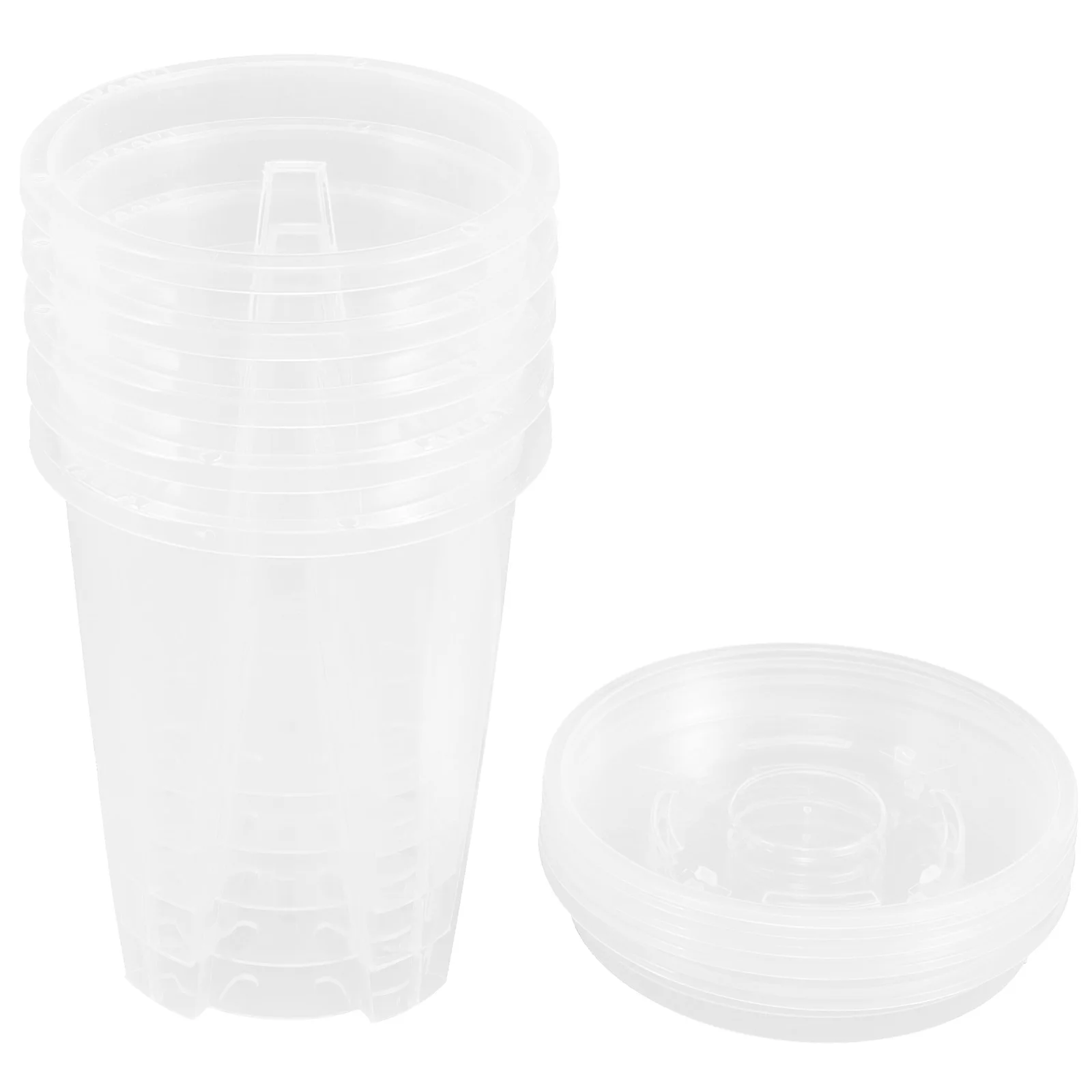 

5Sets Clear Orchid Pots Plastic Plant Containers Ventilation Holes Drainage Transparent Grow Nursery Pots Orchid