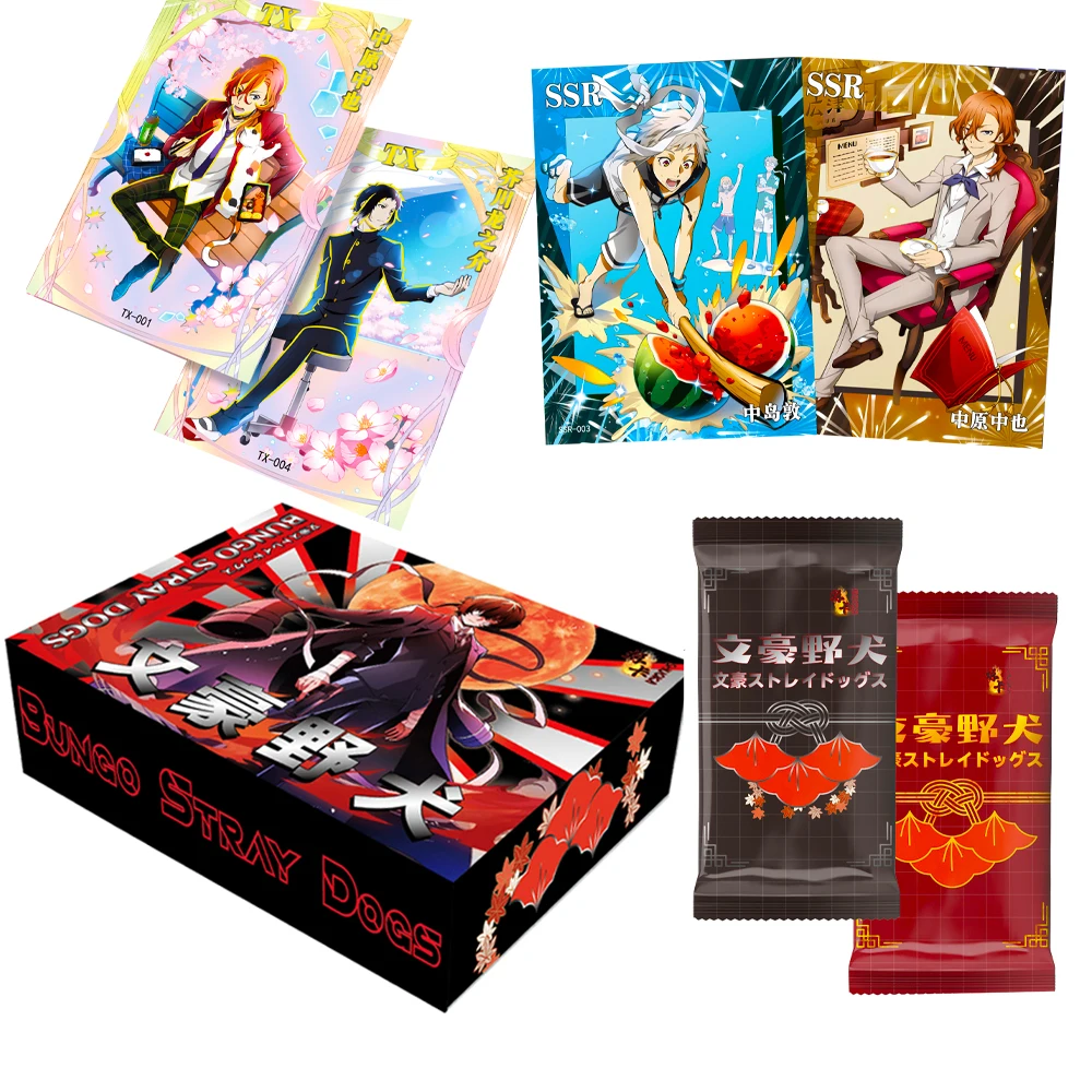 New Shuoka Bungo Stray Dogs Cards Nakajima Anime Collection Cards Mistery Box Board Games Birthday Gifts for children