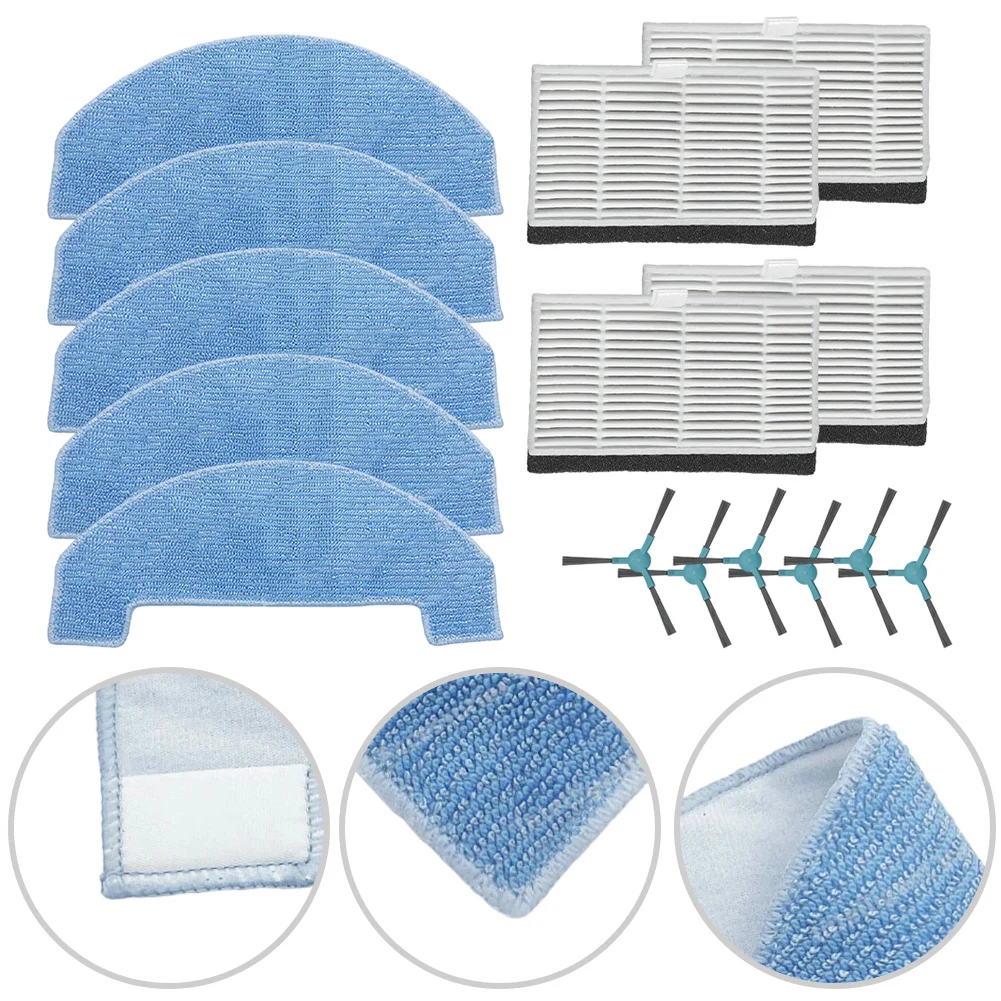 Complete Set of Mop Pads Side Brushes and HEPA Filters for For Honor Choice Robot Cleaner M1 for Optimal Home Cleanliness