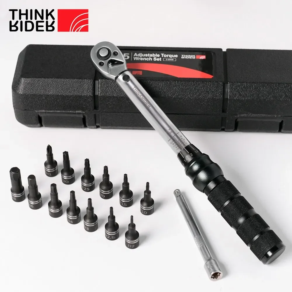 ThinkRider Professional NL-15 PRO Bicycle Bike Torque Wrench 2-20N·m Allen Key Tool Socket Spanner Set Kit Cassete v Ultegra r