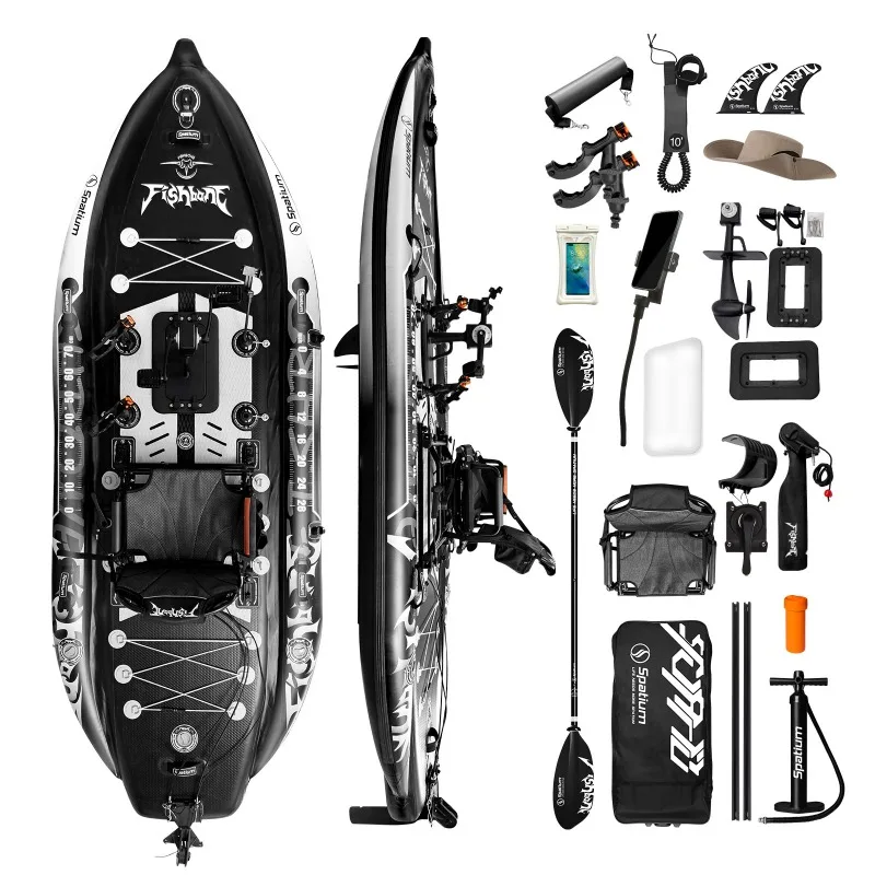 Spatium Anti Seawater Corrosion Drop Stitch Inflatable Fishing Kayak with Seat Inflatable Pedal Drive Fishing Kayak for Sale