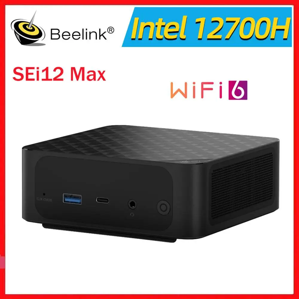 Beelink SEi12 Max Mini PC Intel i7 12700H 32GB DDR5 500GB M.2 NVMe SSD 4K@60Hz Dual HDMI WiFi6 HTPC Desktop Computer SEi BT5.2