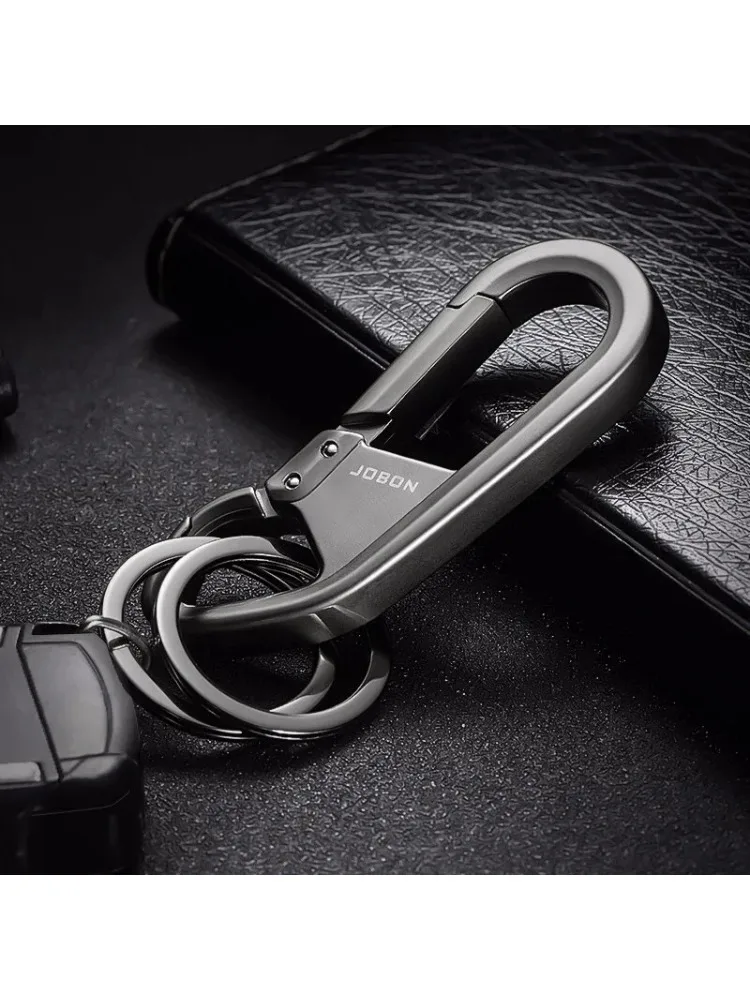 Porte-clés de voiture en métal pour hommes et femmes, porte-clés suspendu à la taille, à la mode, avec deux anneaux