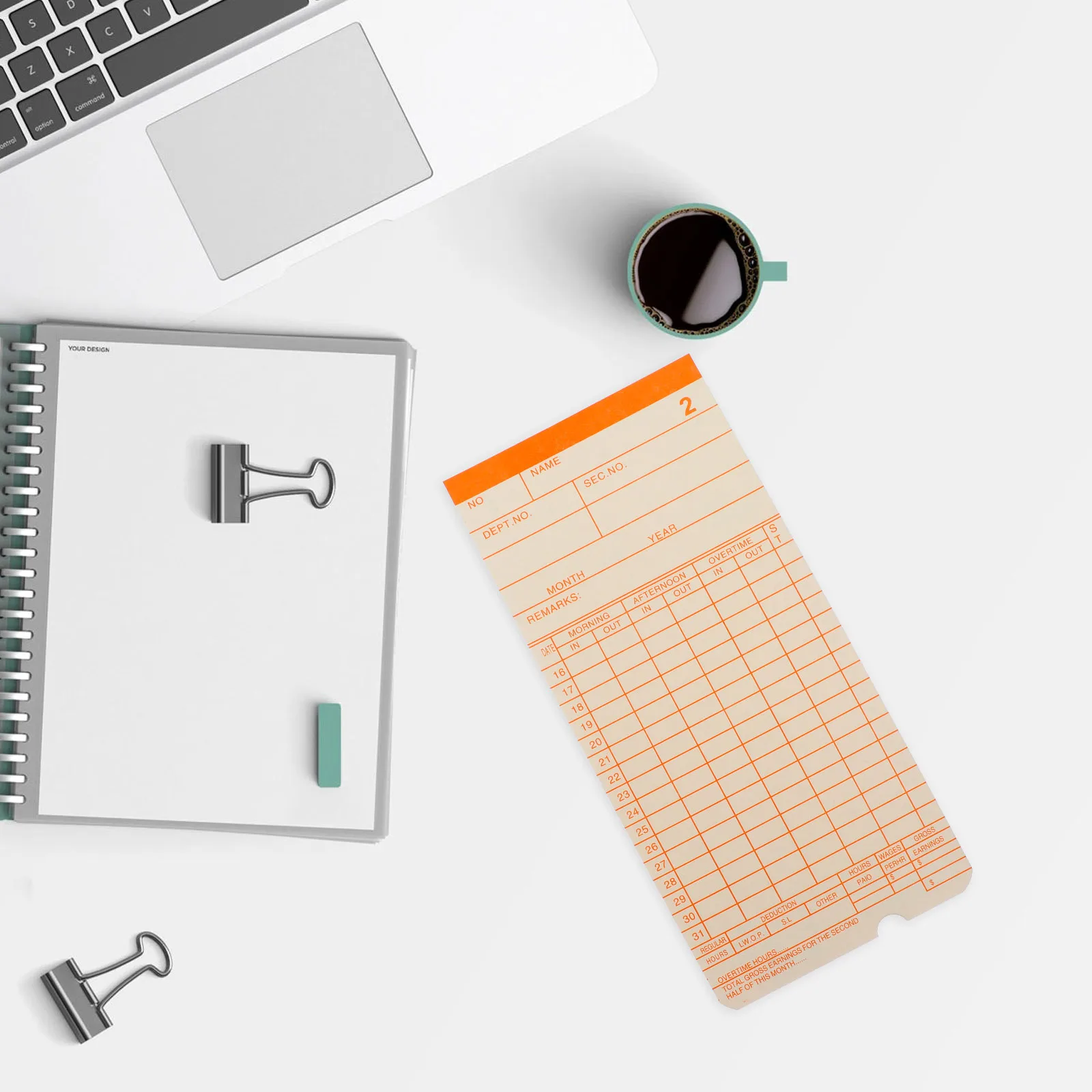 Attendance Time Card For Office Factory Clocking Cards Monthly Format Paper Cards Warehouse Use Recording Card