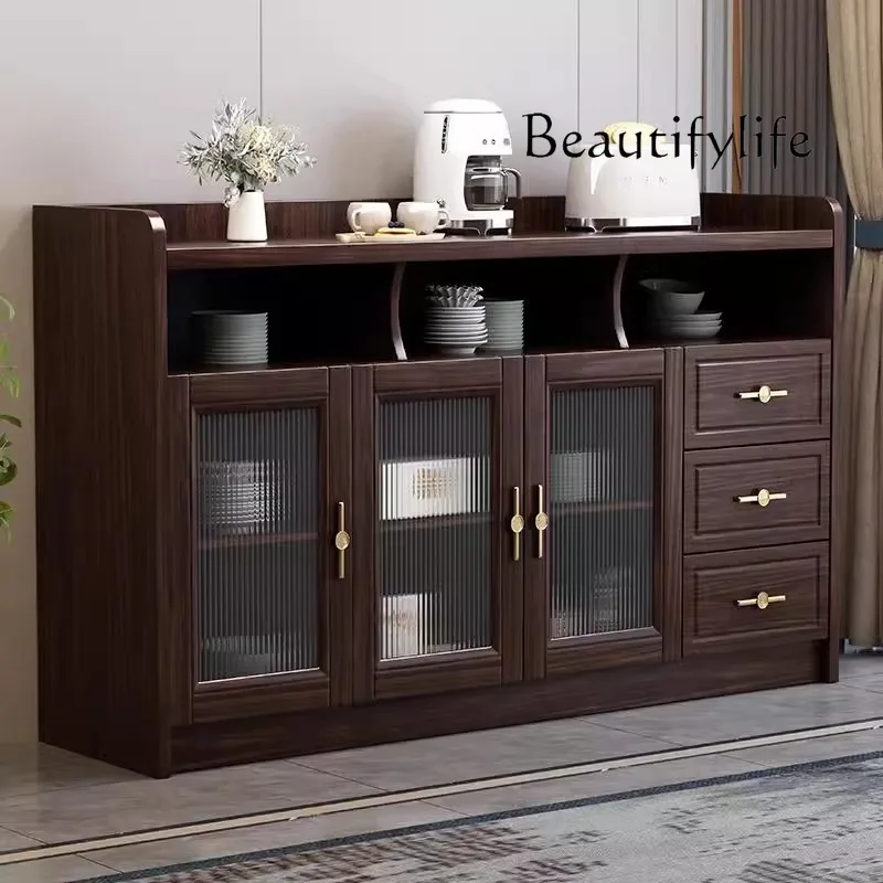 

New Chinese style dining side cabinet, living room entrance locker, kitchen household cupboard, all solid wood storage