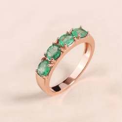 Fashion Jewelry Zambia Green Emerald Natural Gem Ring Women's anniversary engagement banquet gift