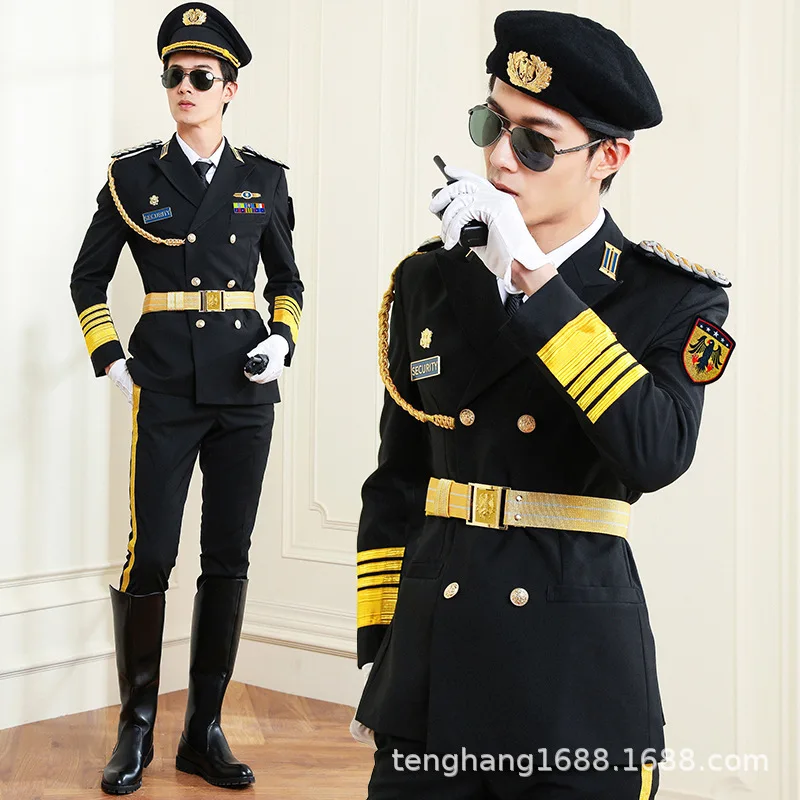 

2024 pilot's new image post concierge service security service coat black property tooling uniform