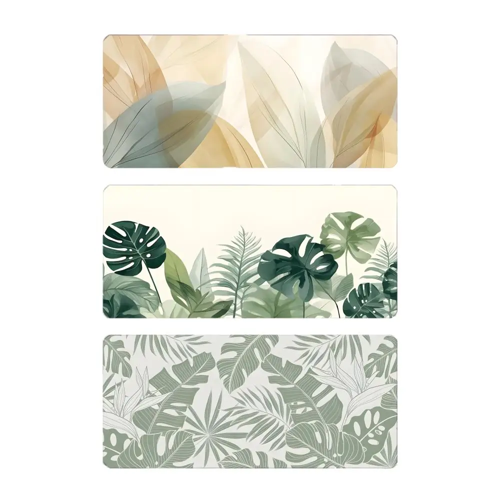 Artistic Abstract Leaf Texture Anti-slip Mouse Pad Large Gaming Mousepad with Stitched Edges Thickened Desk Mat PC