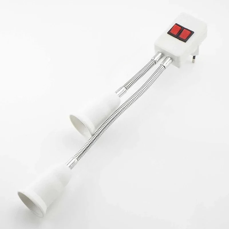 

Led light Double E27 Lamp Bulb Bases Socket power Holder Adapter Converter On/Off Switch Adaptor AC 110-220V Flexible EU US plug