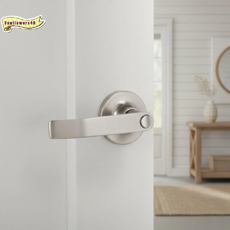 Keyed Round Door Handle Lock Privacy Entry Lockset for Sliding Doors Internal Entryway Security Bedroom Bathroom